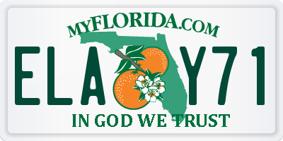 FL license plate ELAY71