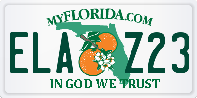 FL license plate ELAZ23