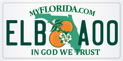 FL license plate ELBA00