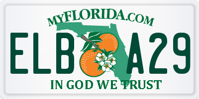 FL license plate ELBA29