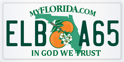 FL license plate ELBA65
