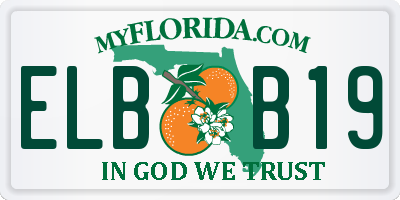 FL license plate ELBB19