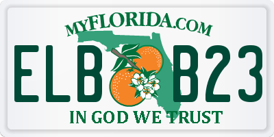 FL license plate ELBB23