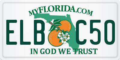 FL license plate ELBC50