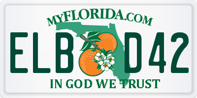 FL license plate ELBD42