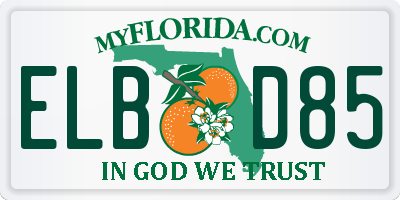FL license plate ELBD85