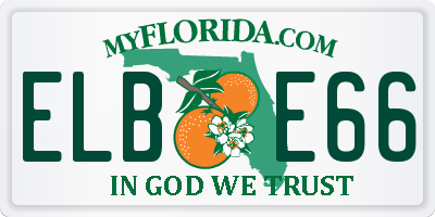 FL license plate ELBE66