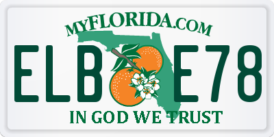 FL license plate ELBE78