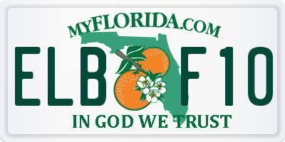 FL license plate ELBF10