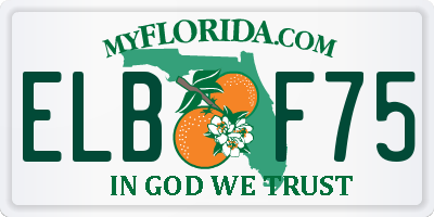 FL license plate ELBF75