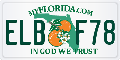 FL license plate ELBF78