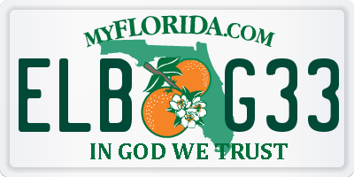 FL license plate ELBG33