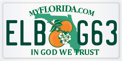 FL license plate ELBG63