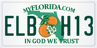 FL license plate ELBH13