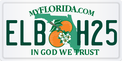FL license plate ELBH25