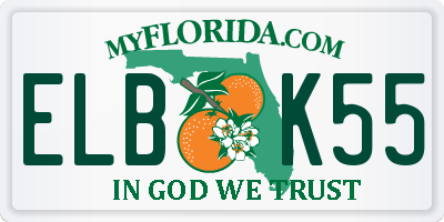 FL license plate ELBK55