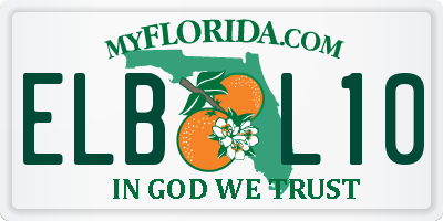 FL license plate ELBL10