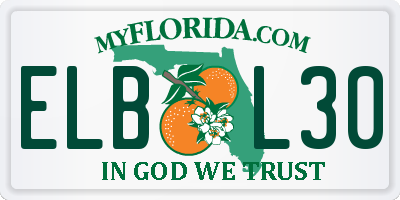 FL license plate ELBL30