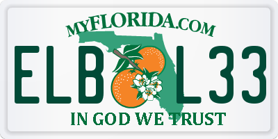 FL license plate ELBL33