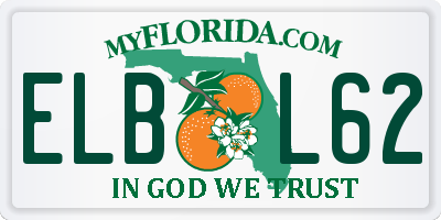 FL license plate ELBL62