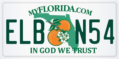 FL license plate ELBN54