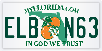FL license plate ELBN63
