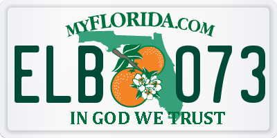 FL license plate ELBO73
