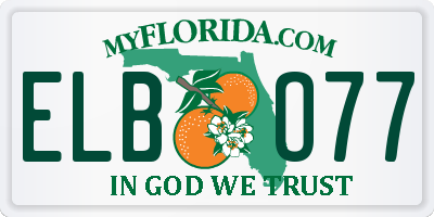 FL license plate ELBO77