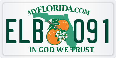 FL license plate ELBO91