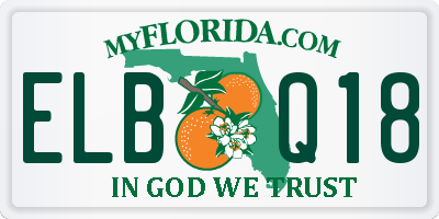 FL license plate ELBQ18