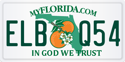 FL license plate ELBQ54