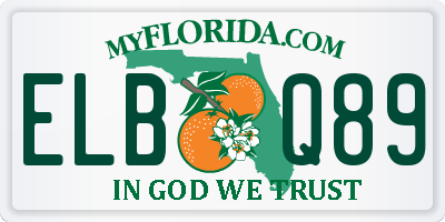 FL license plate ELBQ89