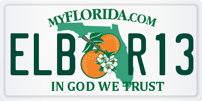 FL license plate ELBR13