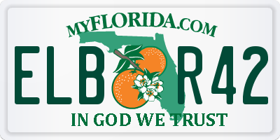 FL license plate ELBR42