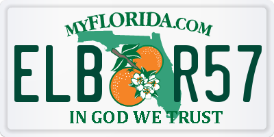 FL license plate ELBR57
