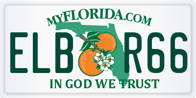FL license plate ELBR66