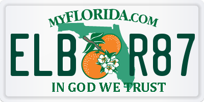 FL license plate ELBR87