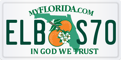 FL license plate ELBS70