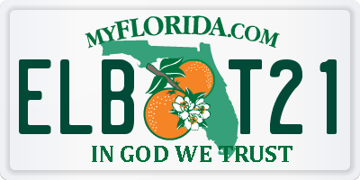 FL license plate ELBT21
