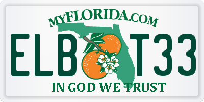 FL license plate ELBT33
