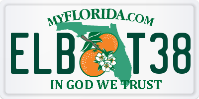 FL license plate ELBT38