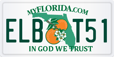 FL license plate ELBT51