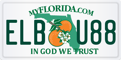 FL license plate ELBU88