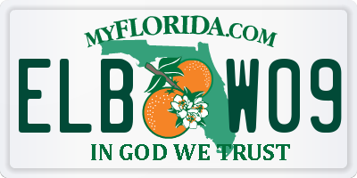 FL license plate ELBW09