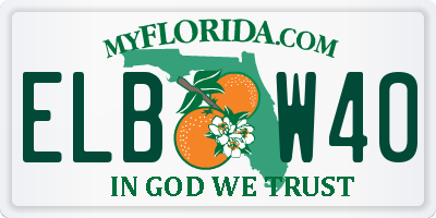 FL license plate ELBW40