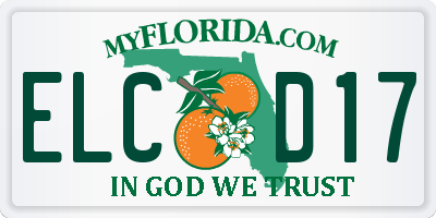 FL license plate ELCD17