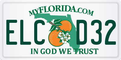 FL license plate ELCD32