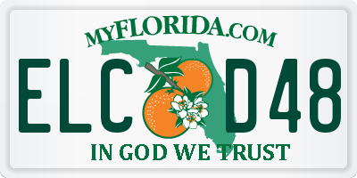 FL license plate ELCD48