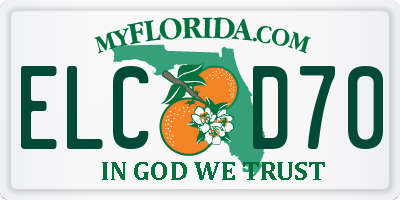 FL license plate ELCD70