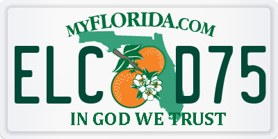 FL license plate ELCD75